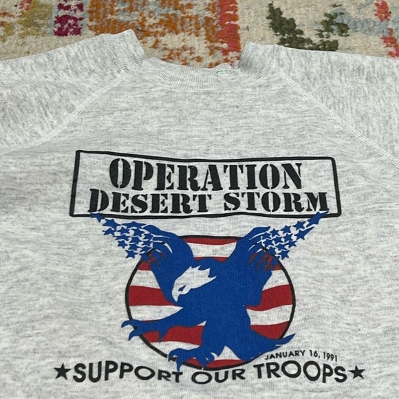 Vintage 90s Operation Desert Storm Military 1990s Crewneck Pullover Sweatshirt - Picture 3 of 5